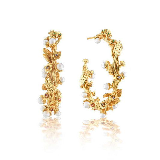 Grande Hoop Earrings - Pearl