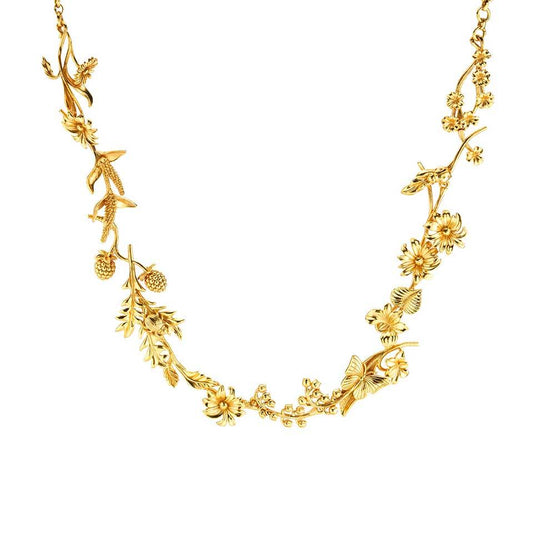 Wildflower Necklace, 16" - Gold