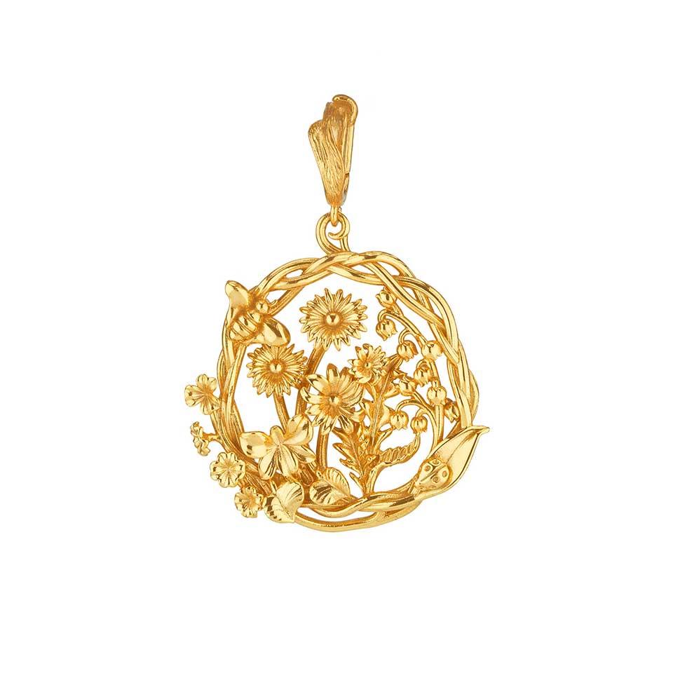 Wildflower Pendant - Gold