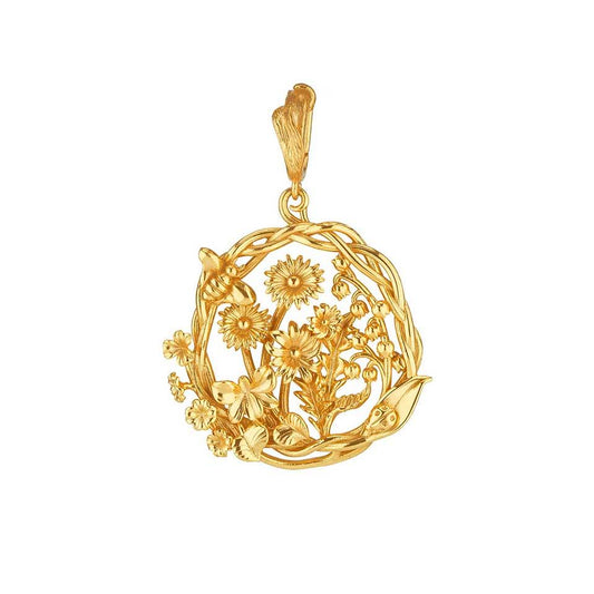 Wildflower Pendant - Gold