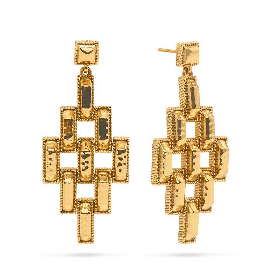 Post Drop Earrings - Gold