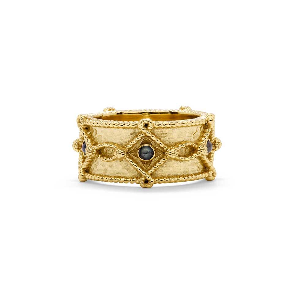 Ring Band, Size 7 - Gold/Blue Labradorite