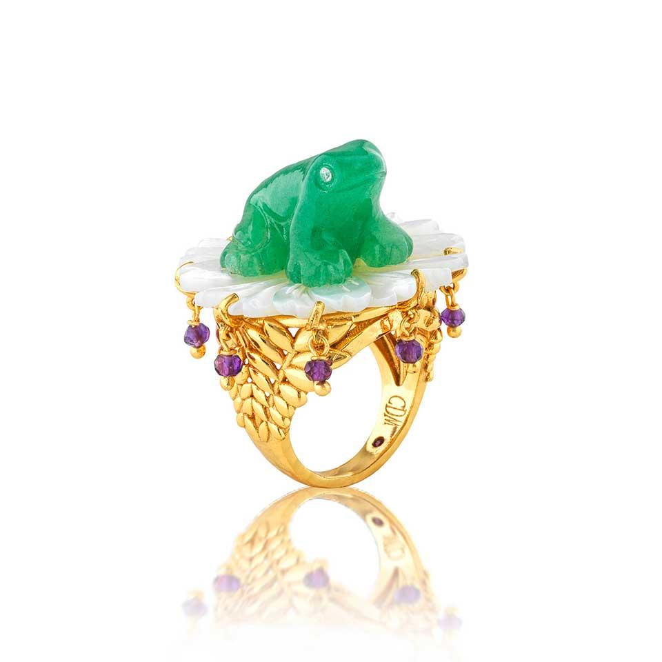 Frog Prince Ring, Size 8- Multi