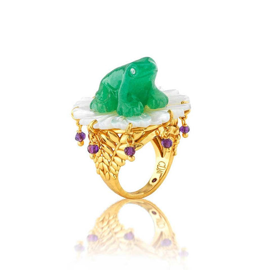 Frog Prince Ring, Size 8- Multi
