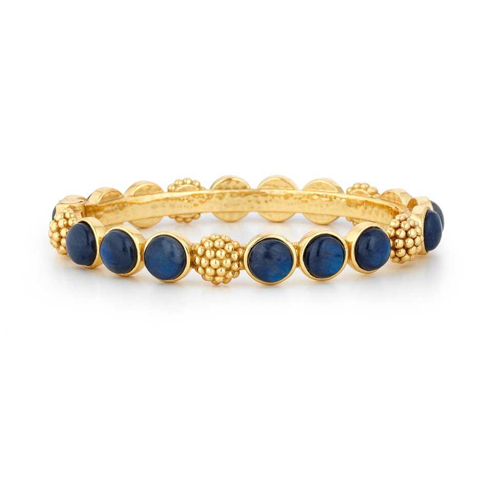 Gem Hinged Bangle - Blue Labradorite