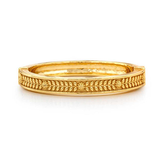 Vine Hinged Bangle, S/M - Gold