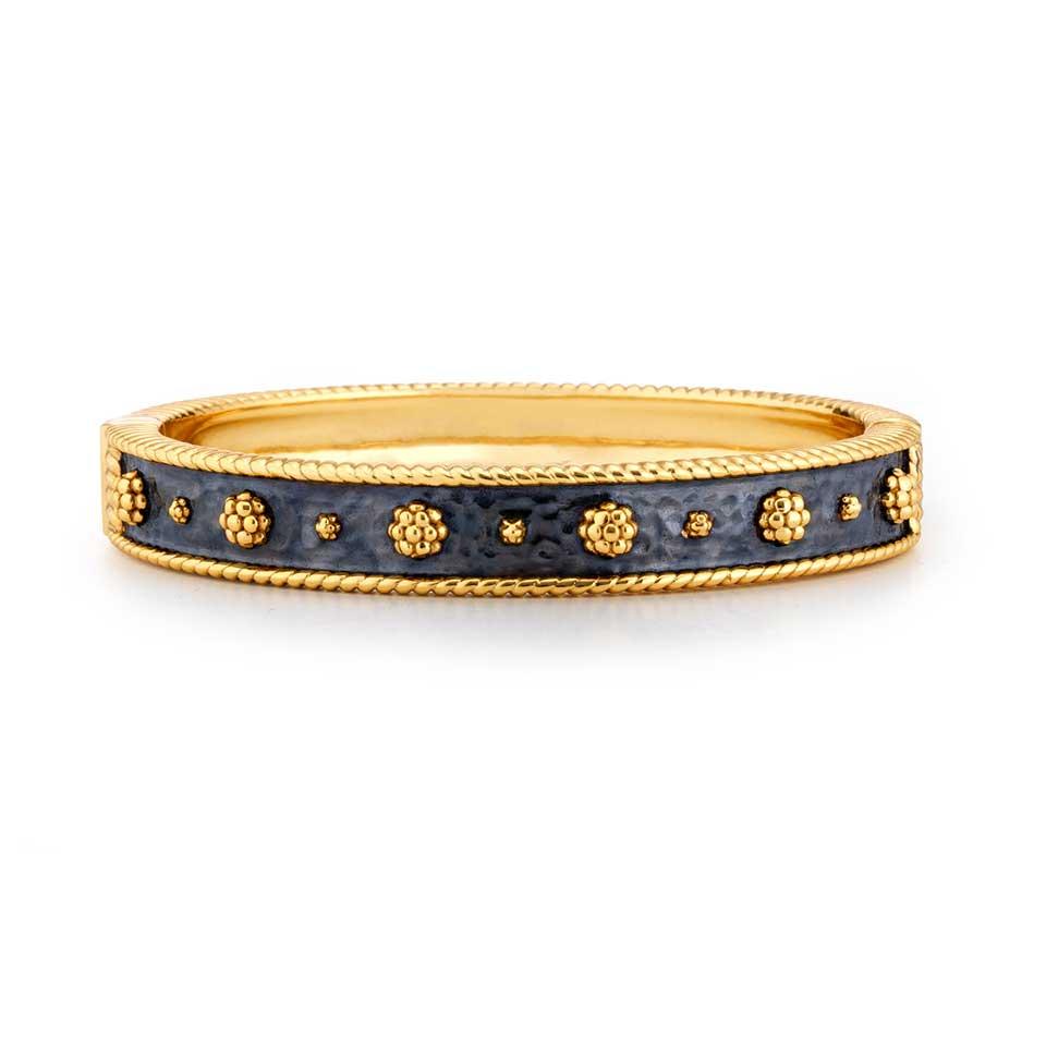 Classic Hinged Bangle, S/M - Gold/Midnight