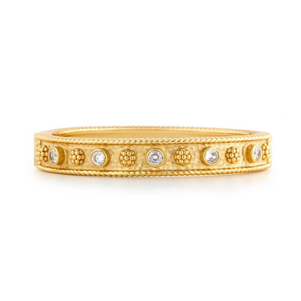 Gem Classic Hinged Bangle - Clear Cubic Zirconia