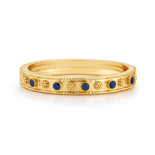Gem Classic Hinged Bangle - Blue Labradorite