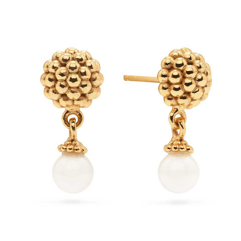Drop Stud Earrings - Pearl