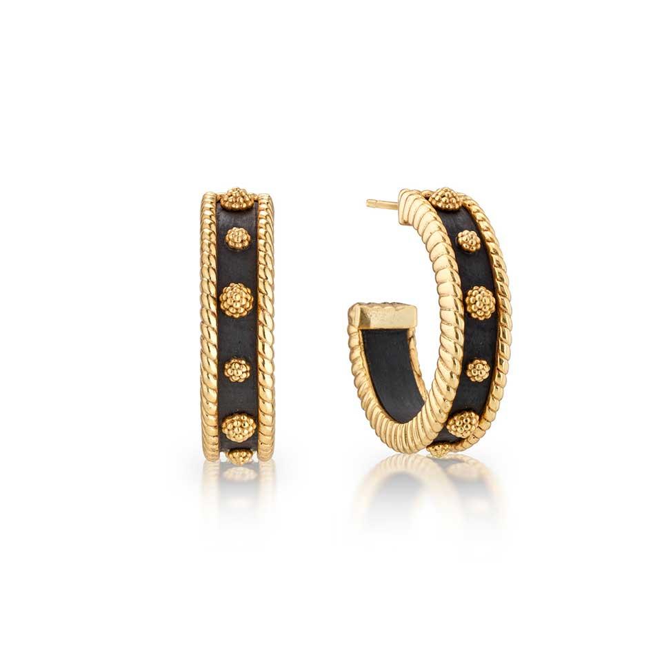 Medium Hoop Earrings - Ebony