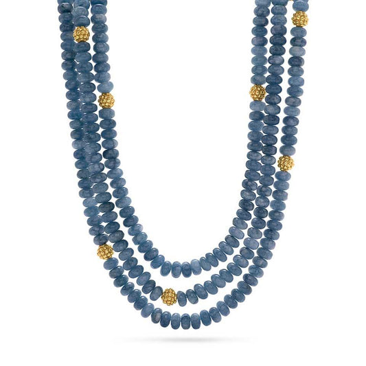 Bead Triple Strand Necklace, 18" - Ocean Jade
