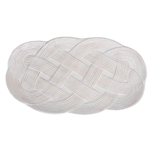 15" Hostess Tray - Whitewash