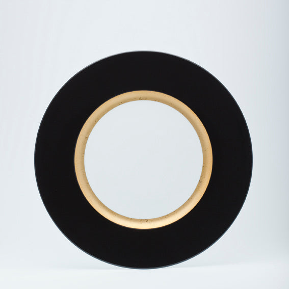 presentation plate (black rim & matte gold band)