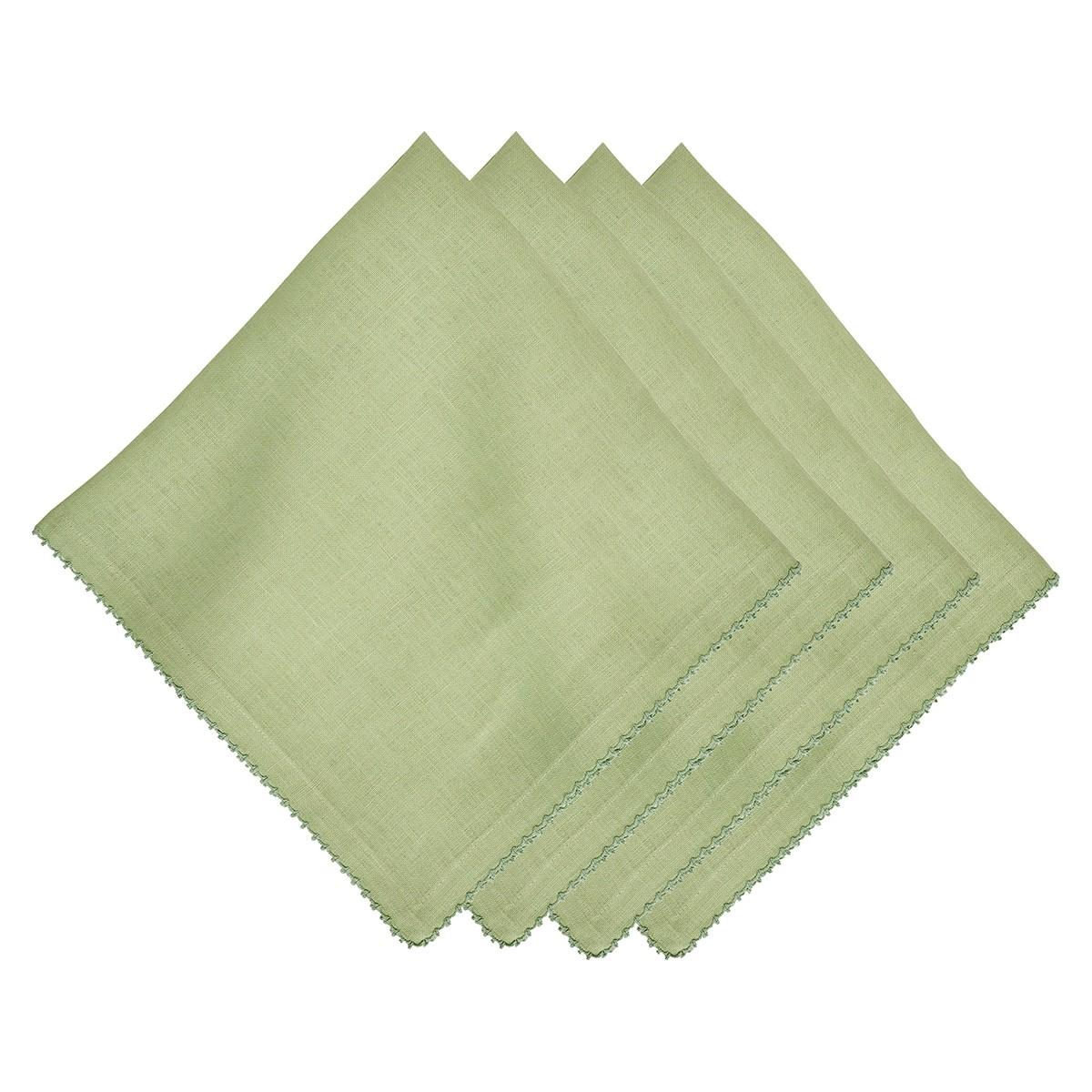 Berry Scallop Napkin Set/4 - Light Green
