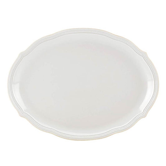 16" White Oval Platter
