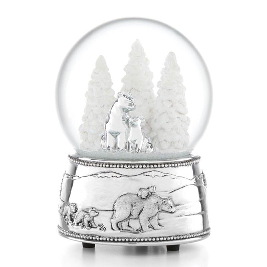 Polar Bear & Cubs Musical Snowglobe