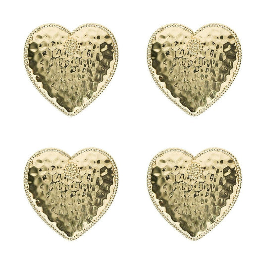 Heart Napkin Ring Set/4 - Gold