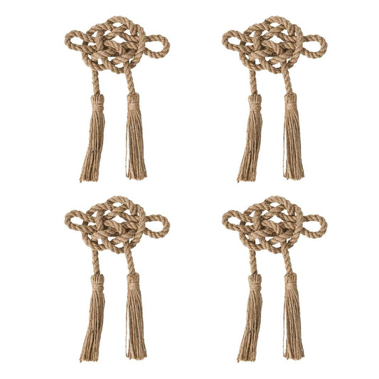 Mystic Knot Napkin Ring Set/4 - Taupe