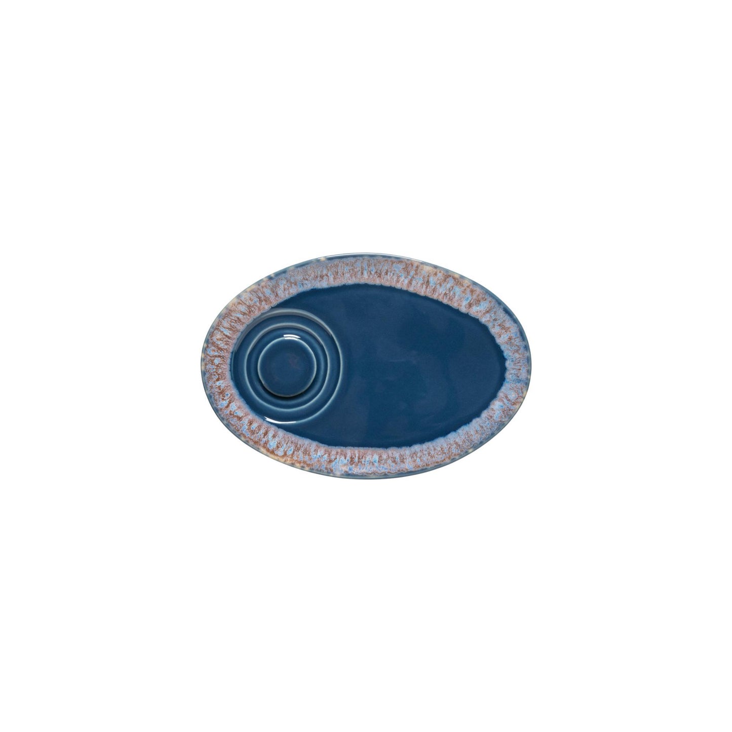Oval saucer, Blue