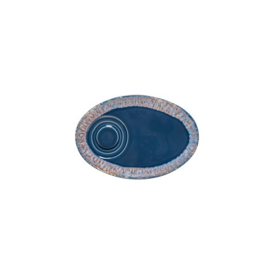 Oval saucer, Blue