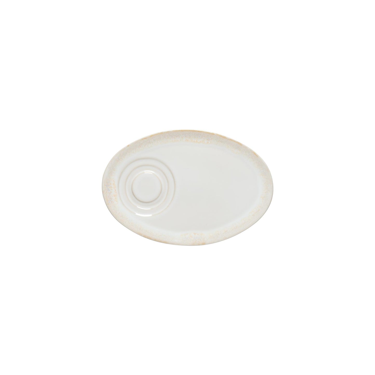 Oval saucer, White