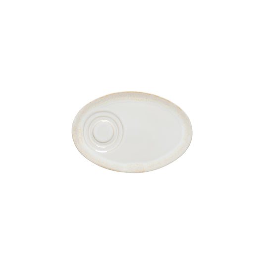 Oval saucer, White