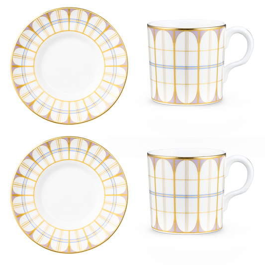2x Coffee Cup and Saucer