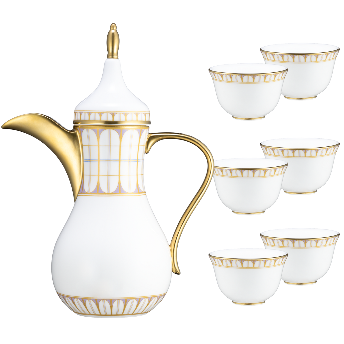 6 x Arabic Coffee Cup 2oz & Coffee Pot 21oz