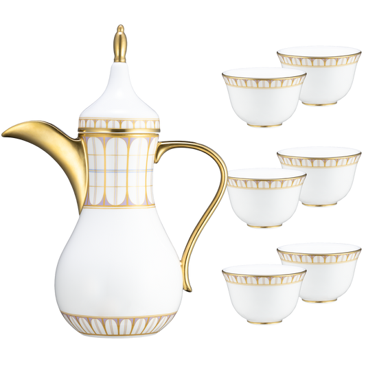6 x Arabic Coffee Cup 2oz & Coffee Pot 21oz