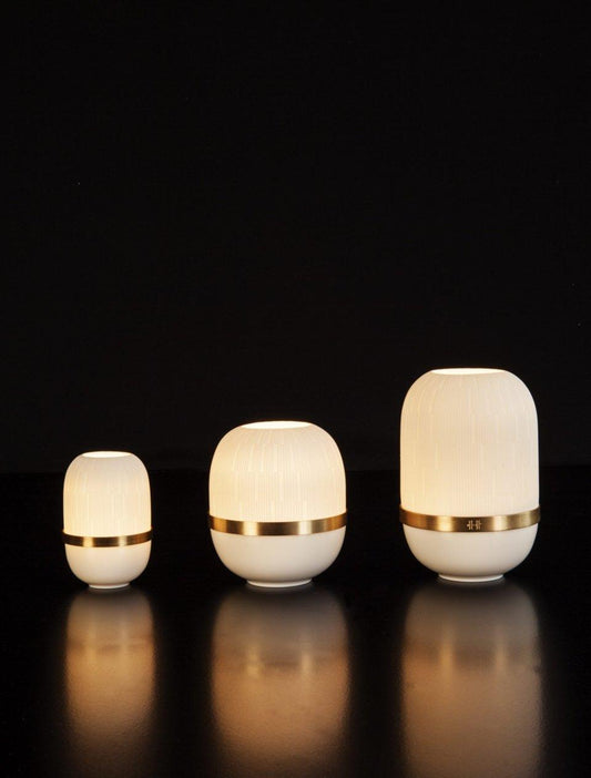 Medium Infini Candle Holder with Golden Band