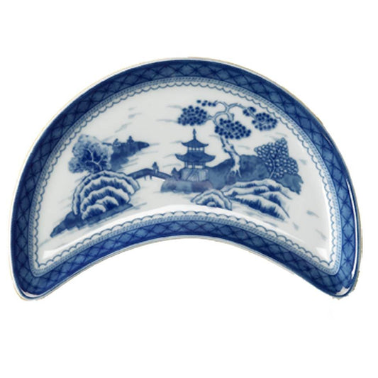 Blue Canton Crescent Salad Plate
