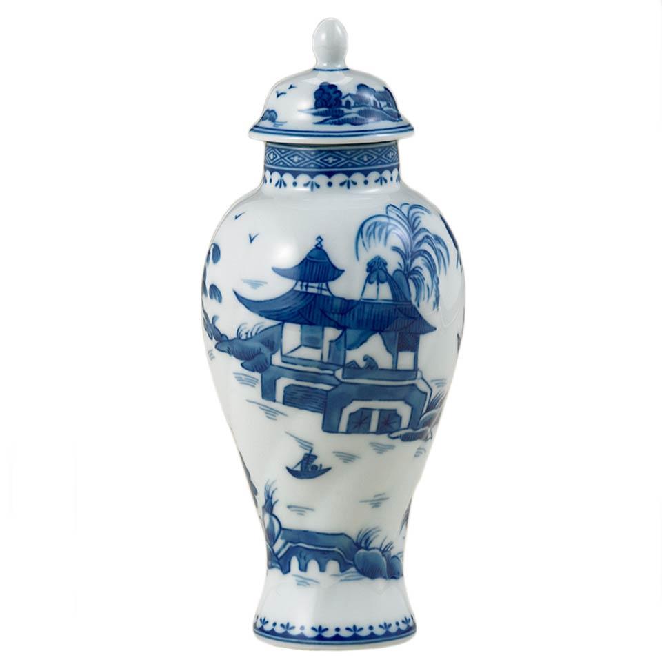 Blue Canton Small Covered Jar