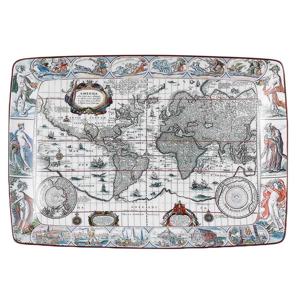 Blaeu Mercator Map Rectagular Tray, Large