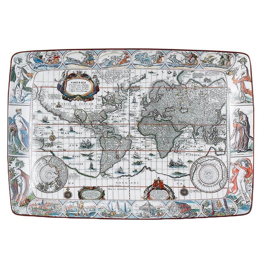 Blaeu Mercator Map Rectagular Tray, Large