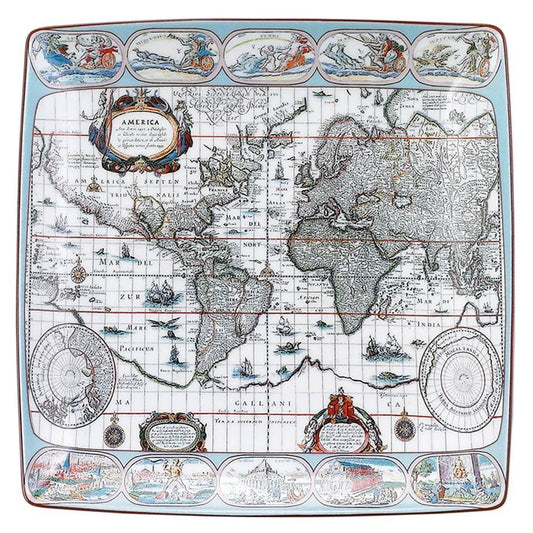 Blaeu Mercator Map Square Tray