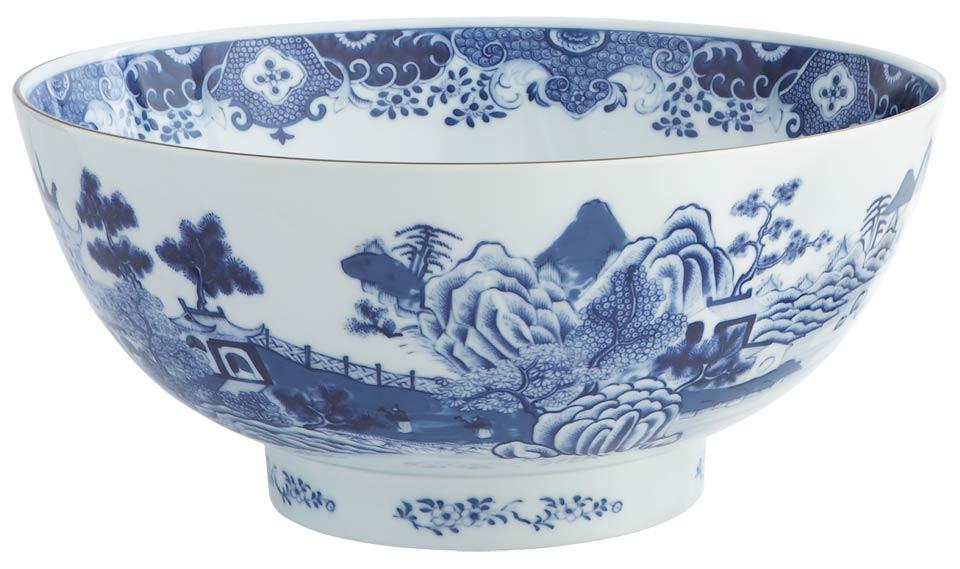National Trust Blue & White Punch Bowl