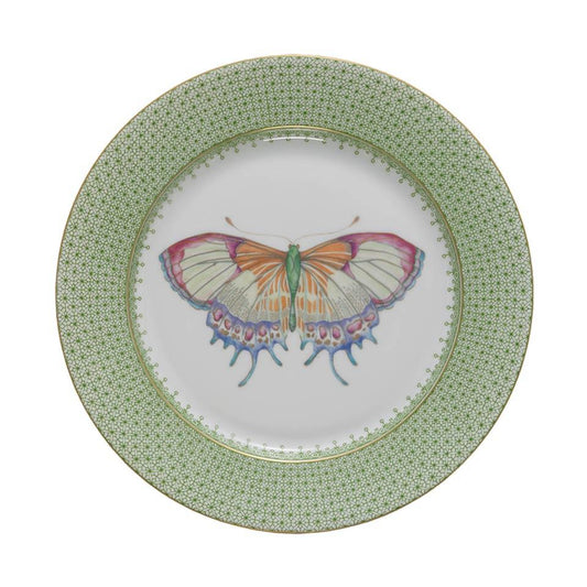 Apple Green Dessert Plate W/ Butterfly