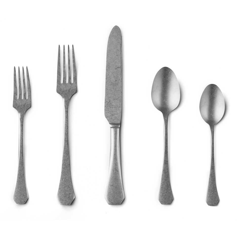 Cutlery Set 5 Pcs Place Setting Pewter