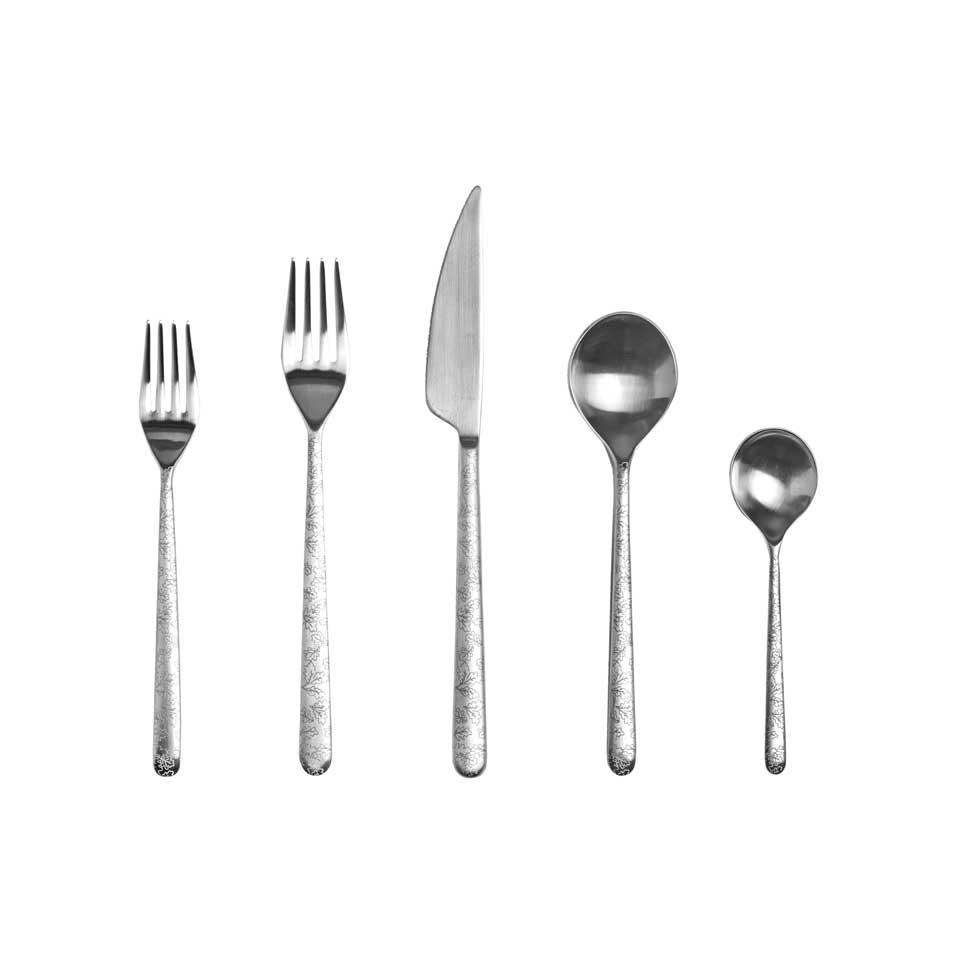 Cutlery Set 5 Pcs Place Setting Leaves