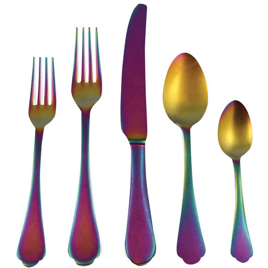 Cutlery Set 20 Pcs Pewter Rainbow