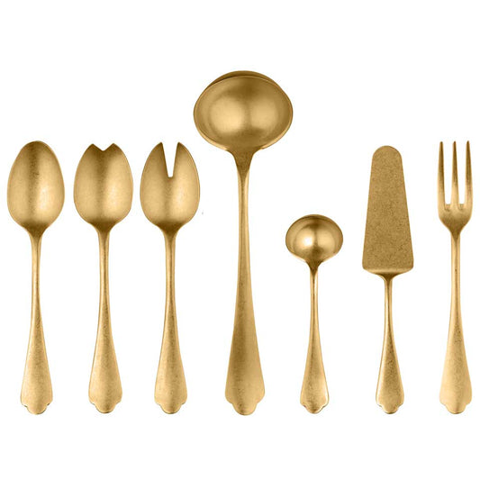 Full Serving Set 7 Pieces  Pewter Oro