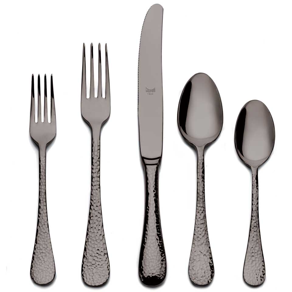 Cutlery Set 5 Pcs Place Setting Oro Nero