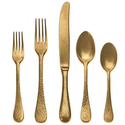 Cutlery Set 5 Pcs Place Setting Pewter Oro