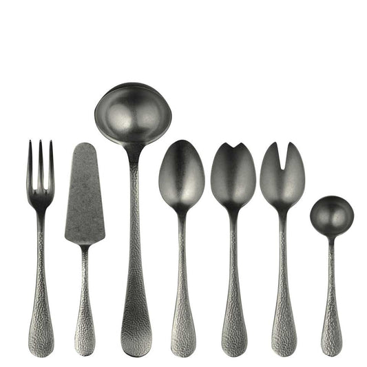 Full Serving Set 7 Pieces Pewter Oro Nero