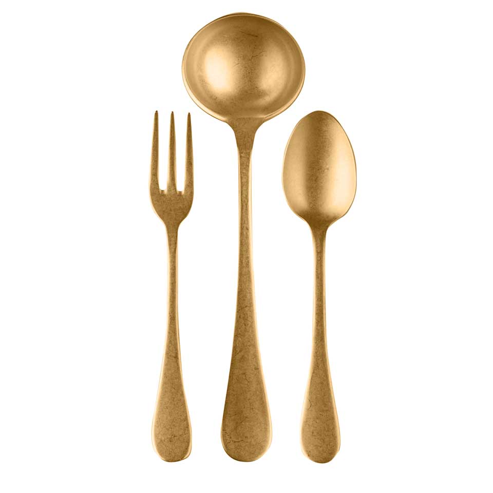 Serving Set 3 Pieces Vintage Oro