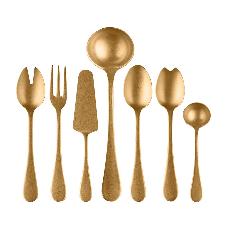 Full Serving Set 7 Pieces Vintage Oro