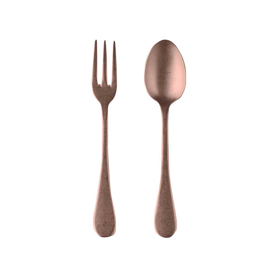 Serving Set 2 Pcs Vintage Bronzo