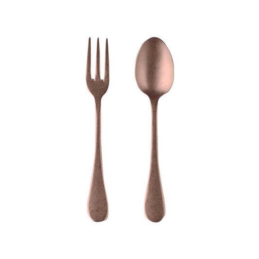 Serving Set 2 Pcs Vintage Bronzo