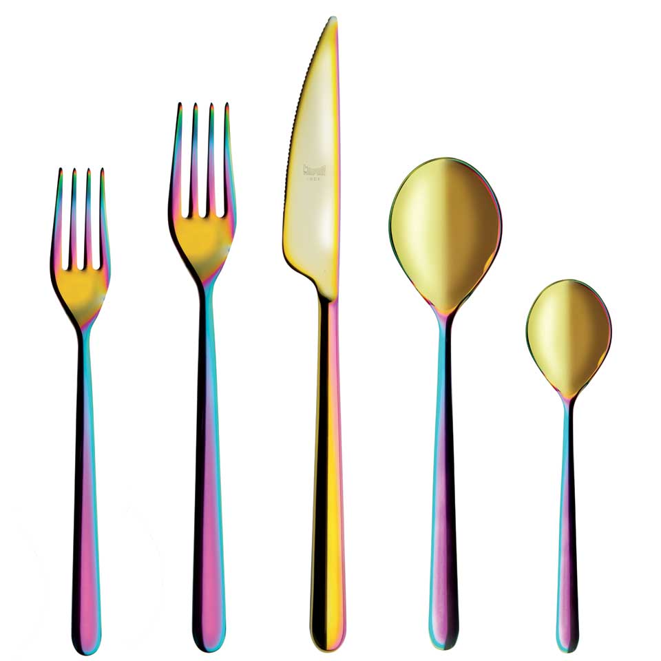Cutlery Set 5 Pcs Place Setting Rainbow